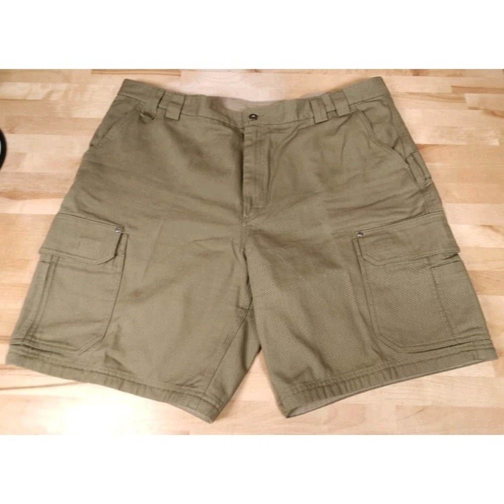 Duluth Trading Co Fire Hose Cargo Shorts‎ Mens Size 46 Green Canvas Work